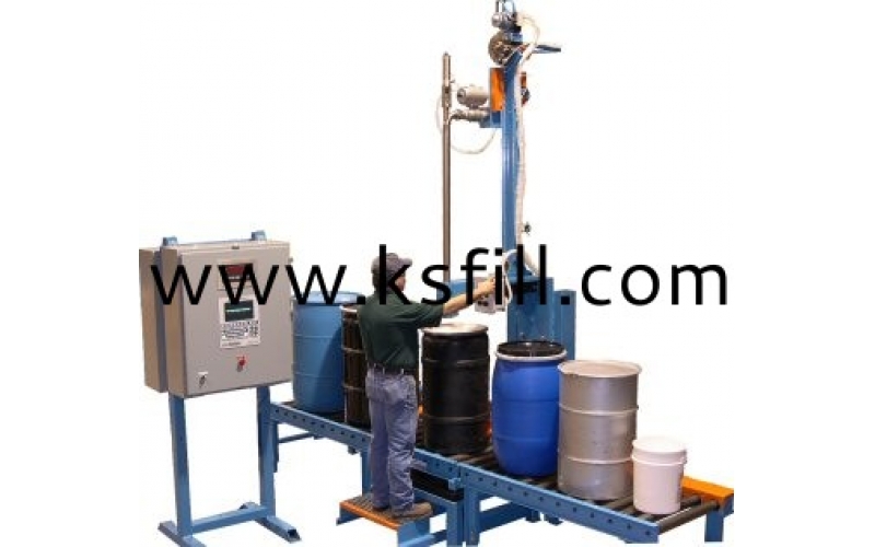 200L包裝桶的無泡沫液體定量灌裝機(jī)