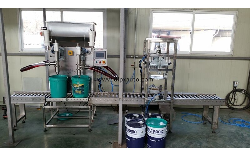 18L敞開桶稱重灌裝、壓蓋機