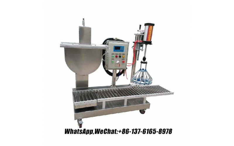 Semi-automatic Liquid Filling Machine Flowing Liquid Piston Type 20L Oil Filler Vegetable Oil Plastic Bag Juice Machine