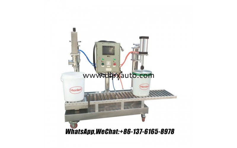 用于5加侖桶18L_塑料桶和_20L_桶的油漆和涂料液體灌裝機