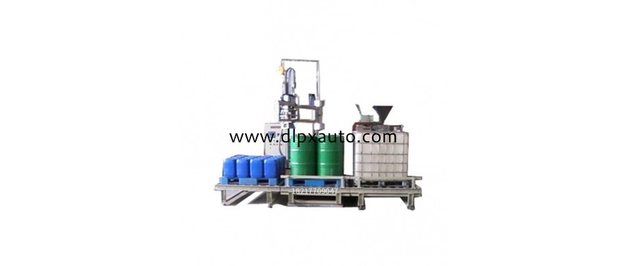 1200升噸桶真石漆自動(dòng)貼標(biāo)輸送線